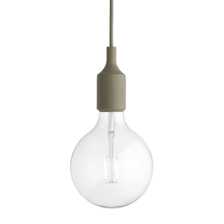 Muuto - Pendant lamp E27-Socket Pendant Lamp LED, olive green