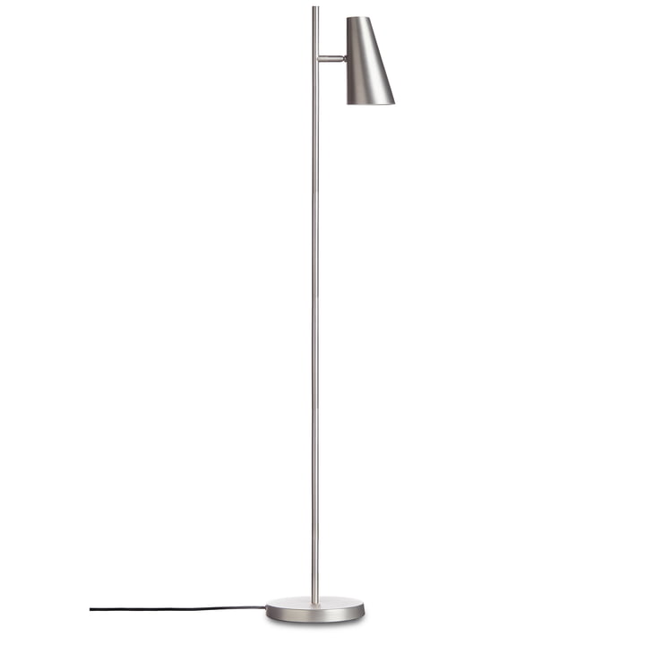 Cono Floor lamp H 140 cm, satin plated metal from Woud