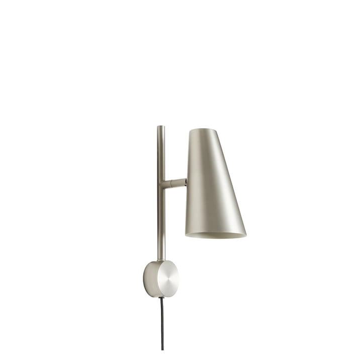 Cono Wall lamp, satin plated metal from Woud