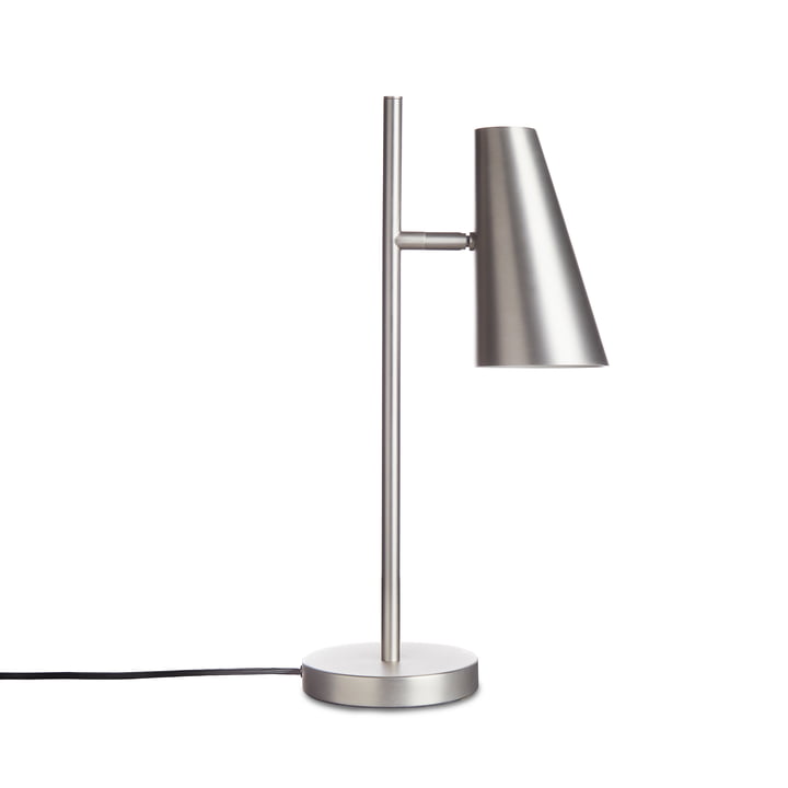 Cono Table lamp, satin plated metal from Woud