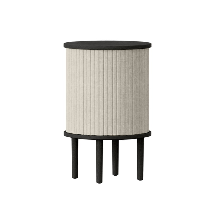 Audacious Side table with USB connection in the finish oak black / white sands