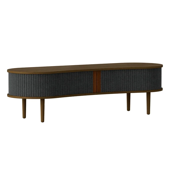 Audacious TV bench from Umage in the finish dark oak / shadow