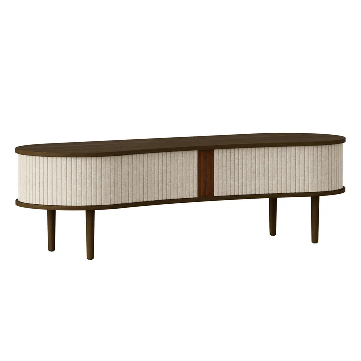 Audacious TV bench from Umage in the finish dark oak / white sands