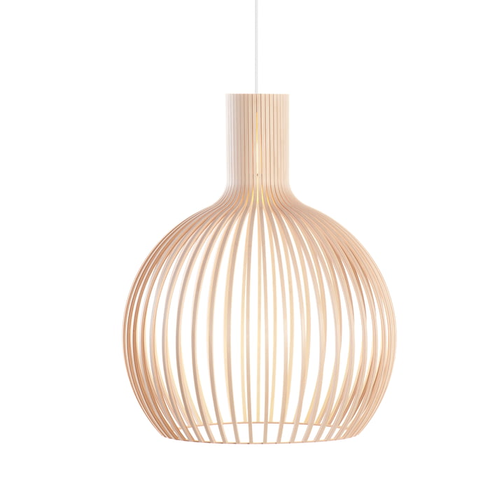 Octo 4240 pendant luminaire Ø 54 x H 68 cm from Secto made of birch wood