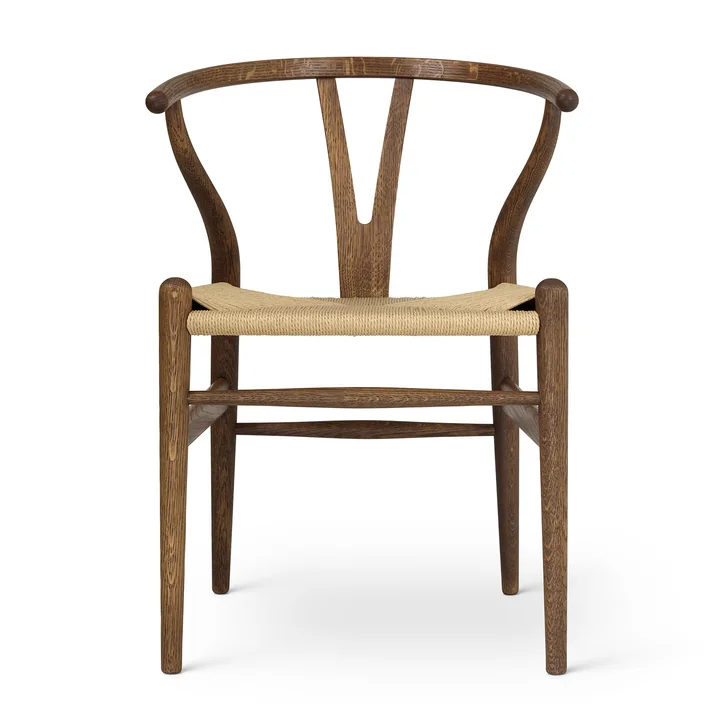 CH24 Wishbone Chair from Carl Hansen in the finish oak with smoke stain / natural wickerwork