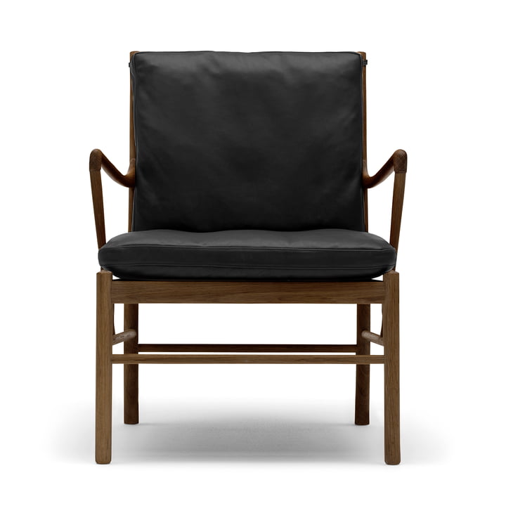OW149 Colonial Chair from Carl Hansen in finish oak with smoke stain / leather black