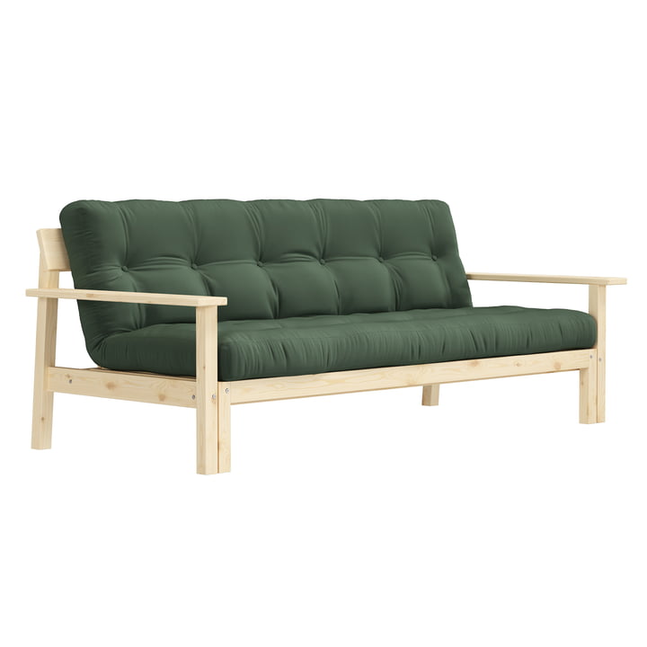 Unwind Sofa bed, pine natural / olive green (756) from Karup Design