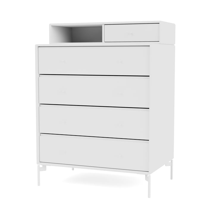 Keep Chest of drawers with legs from Montana in new white / snow