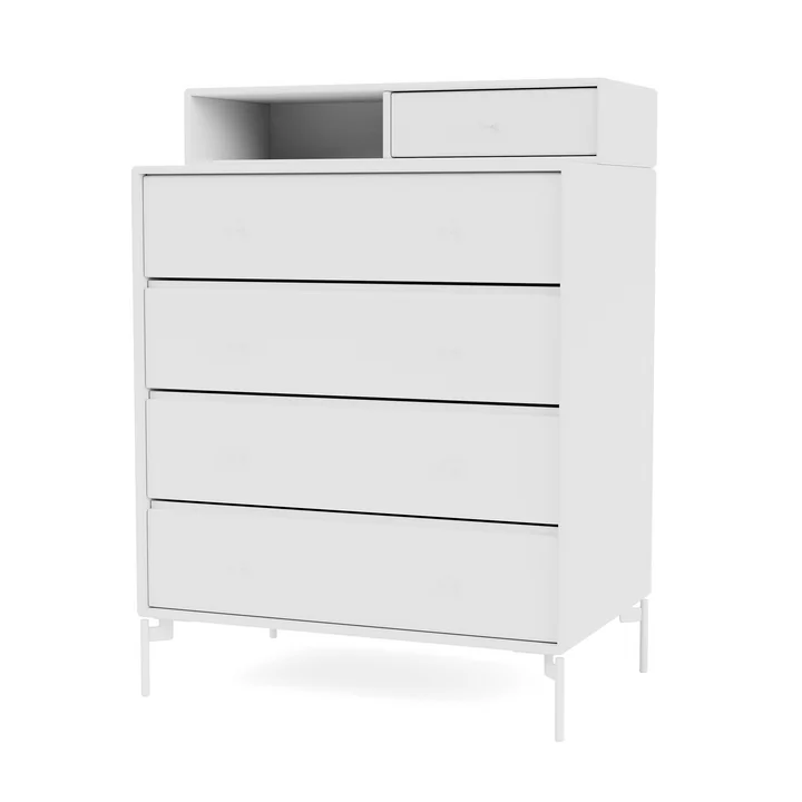 Keep Chest of drawers with legs from Montana in new white / snow