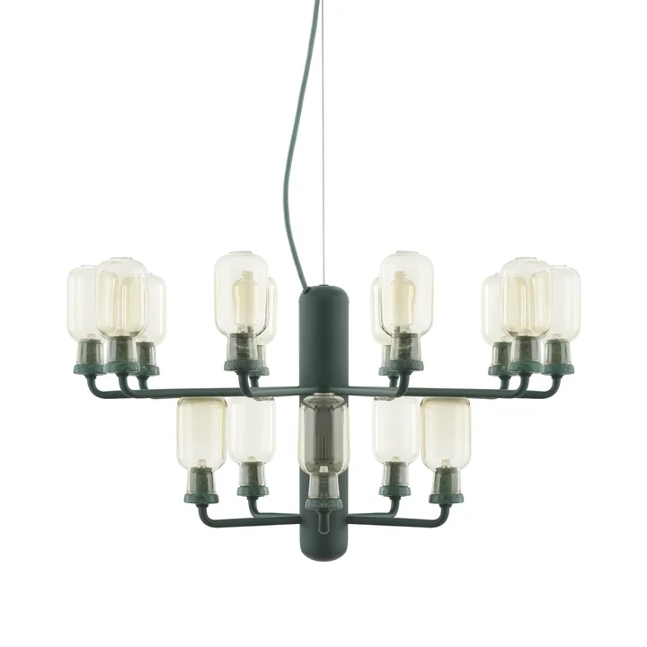Amp chandelier small from Normann Copenhagen in gold / green