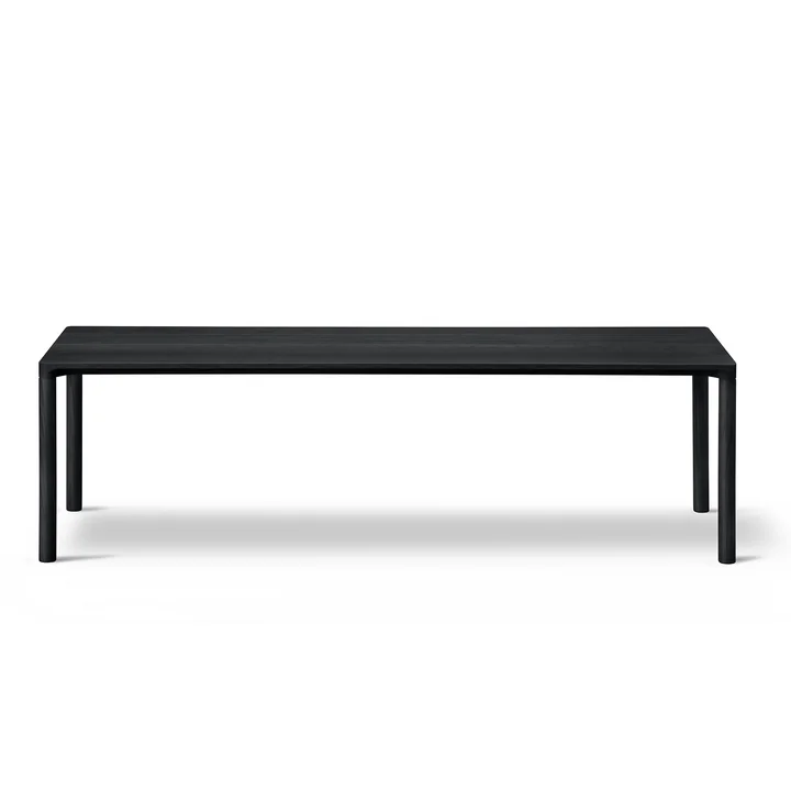 Piloti Sofa table, 39 x 120 cm H 35 cm, black lacquered oak from Fredericia