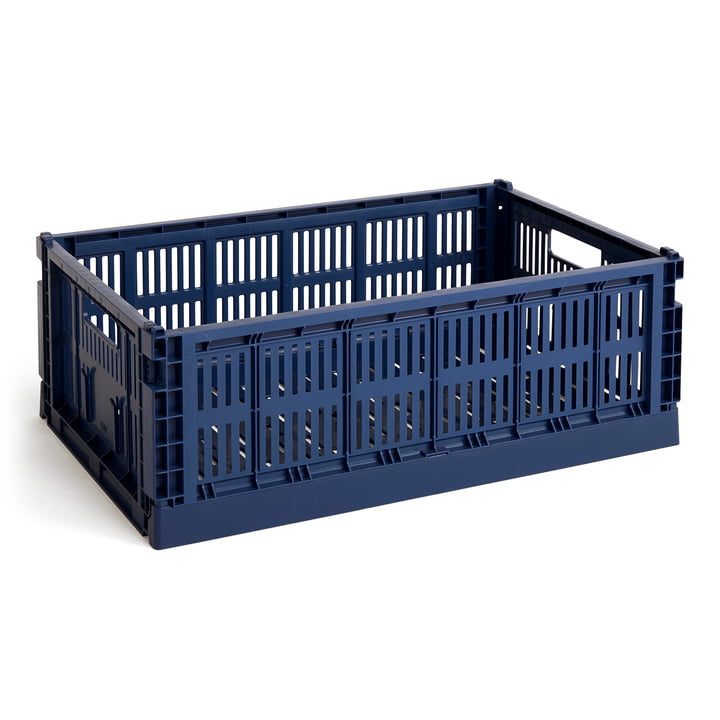 Colour Crate Basket recycled L from Hay in the color dark blue