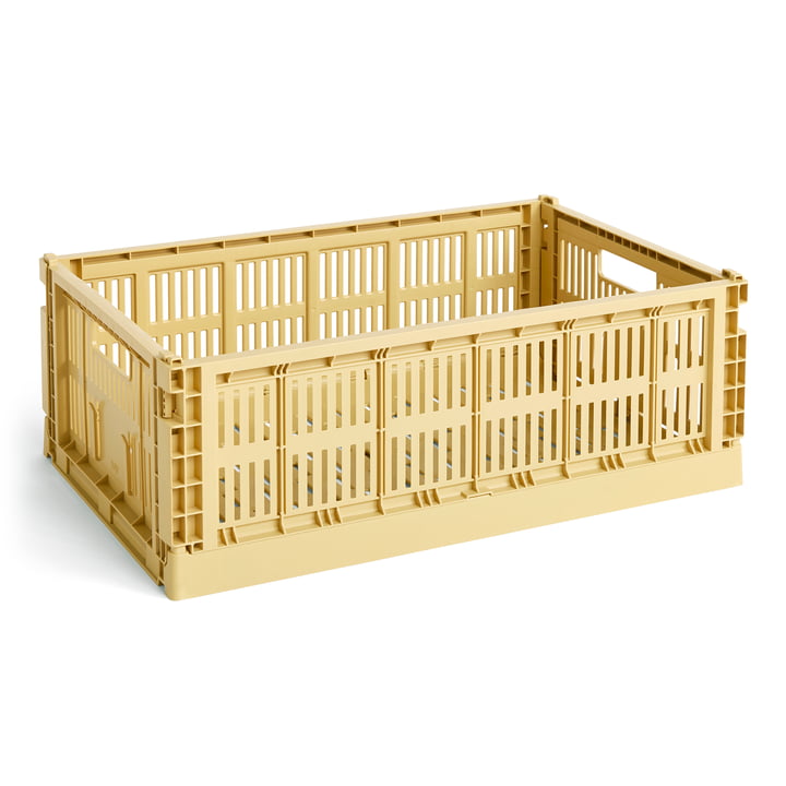 Colour Crate Basket recycled L from Hay in the color golden yellow