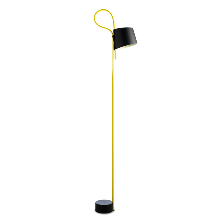 The Rope Trick LED floor lamp, black / yellow by Hay