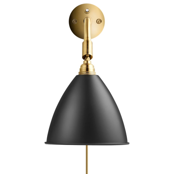 Gubi - Bestlite BL7 Wall lamp, Ø 16 cm, brass / black satin finish