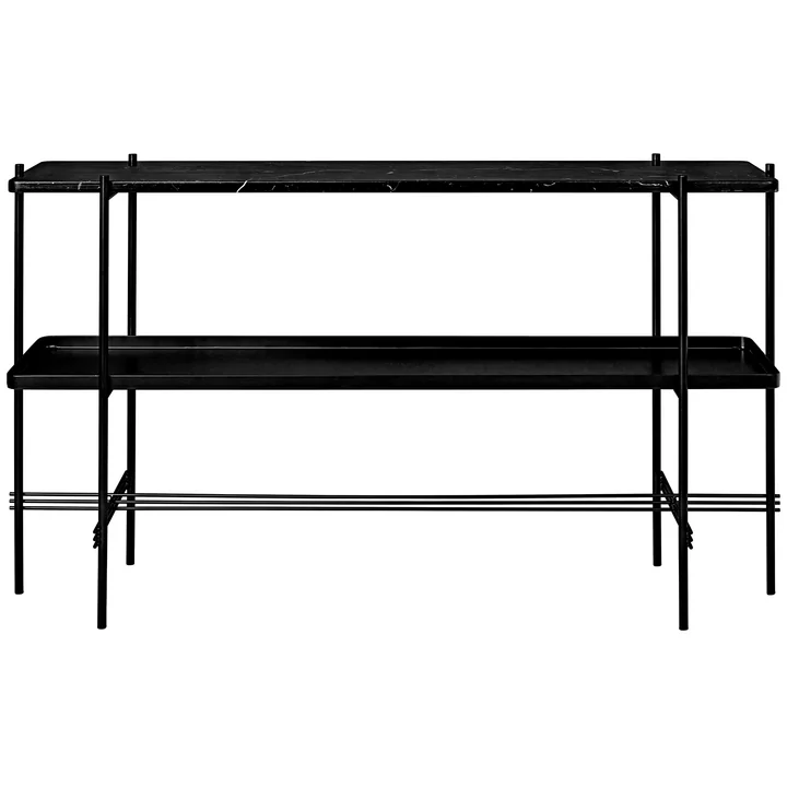 TS Console table with tray from Gubi in black / marble black
