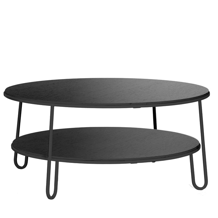Eugénie Coffee table ∅ 90 cm, black lacquered, metal black of Hartô