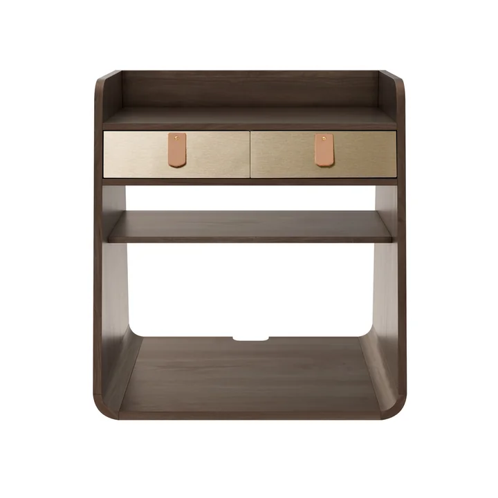 Suzon Wall shelf, natural walnut / brushed brass from Hartô