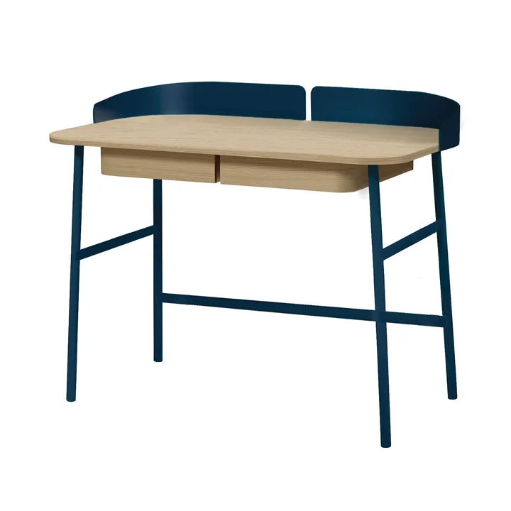 Victor Desk L 100 cm, natural oak, blue from Hartô