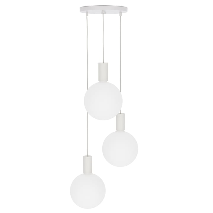 Chalk, Triple Pendant light set, including 3 x Sphere V LED bulbs E27, white by Tala