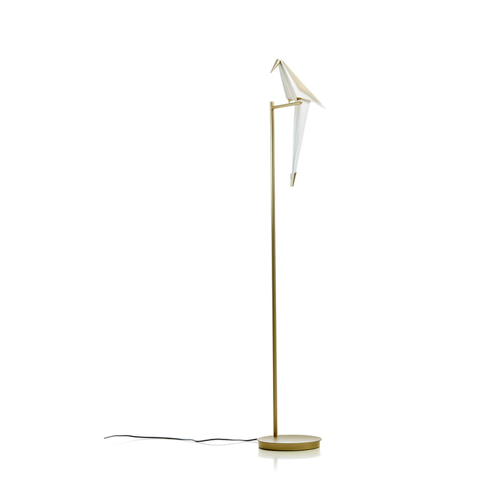 Perch Light LED floor lamp, brass / white by Moooi