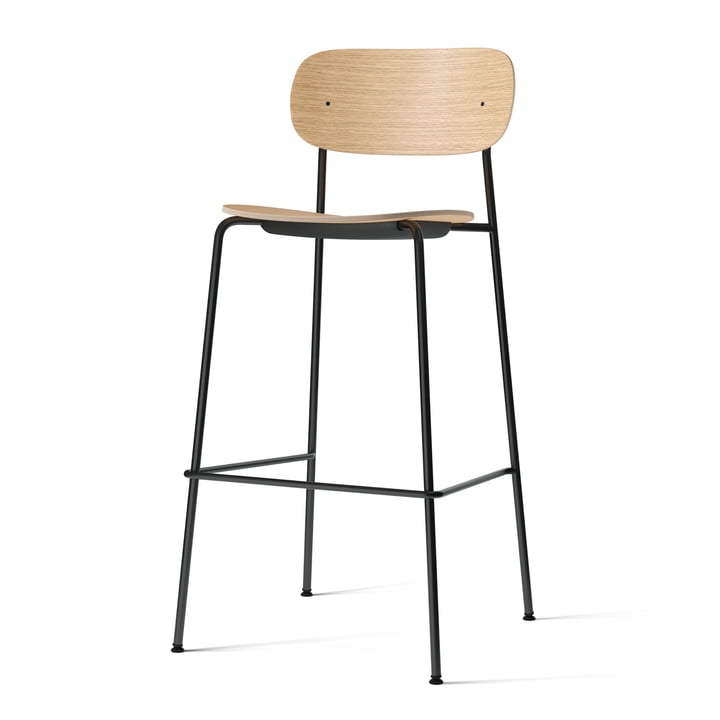 Co Bar Chair from Audo in natural oak finish with black steel frame