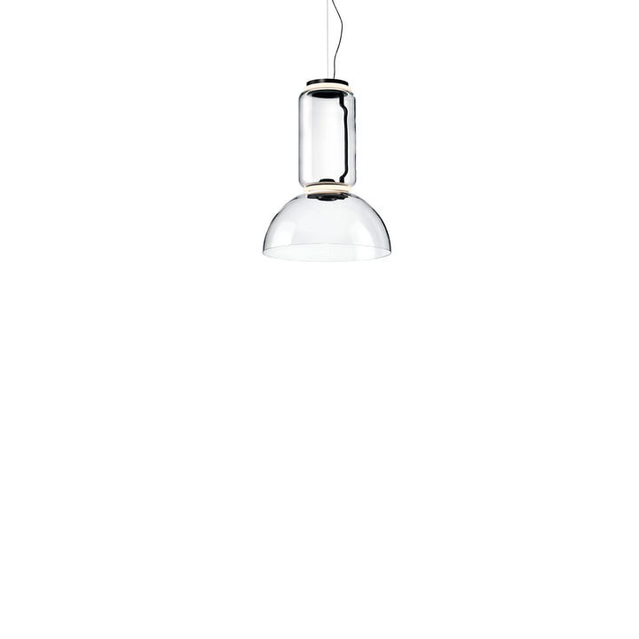Noctambule pendant lamp S1 Low Cylinder and Bowl by Flos in black