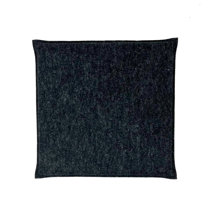 Wool felt seat cushion with stitching, 30 x 30 cm, gray from Raumgestalt
