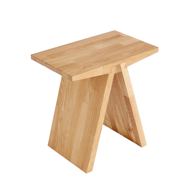 Angle Stool, 45 x 45 cm, oak, clear lacquered from Muubs