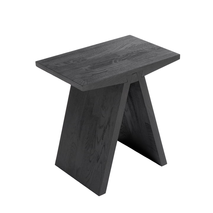 Angle Stool, 45 x 45 cm, oak, black lacquered from Muubs