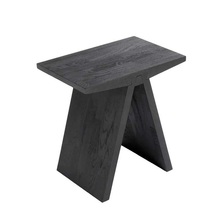 Angle Stool, 45 x 45 cm, oak, black lacquered by Muubs