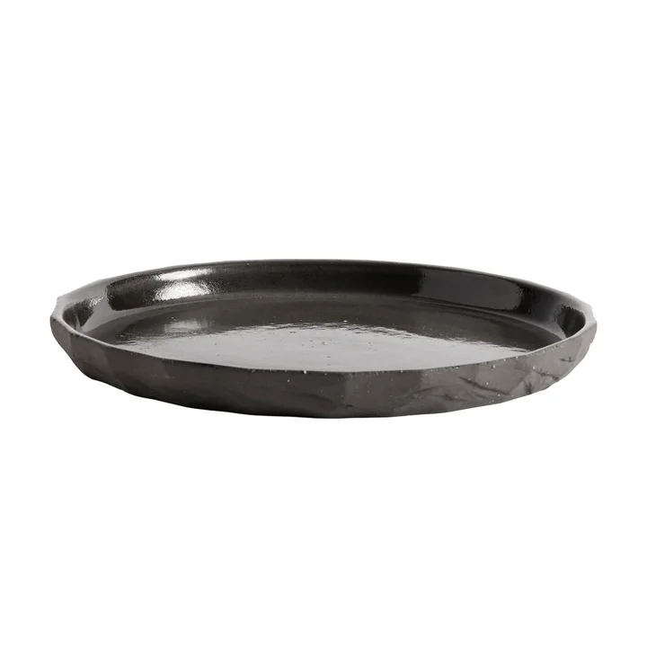 Kuri Plate, 2 pcs, Ø 26 cm, stone from Muubs