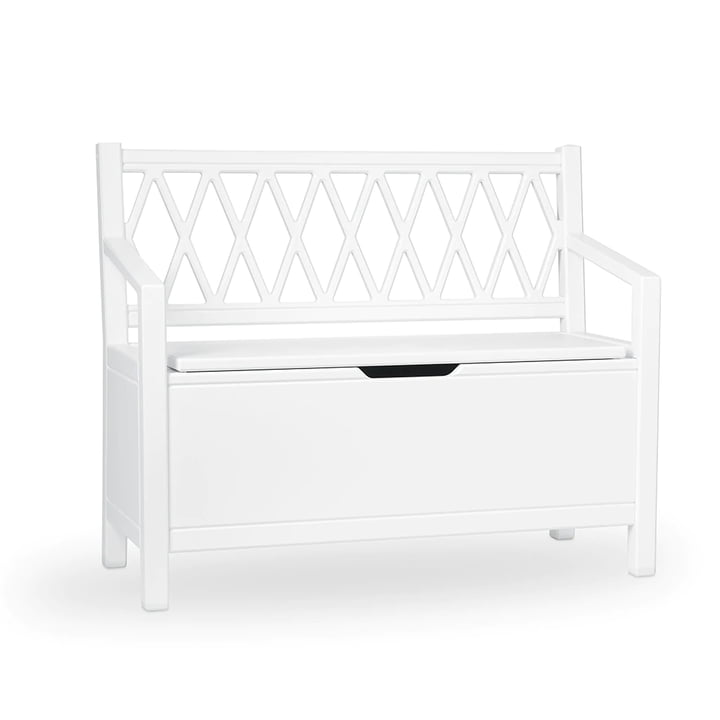 Harlequin Children bench with storage in the color white