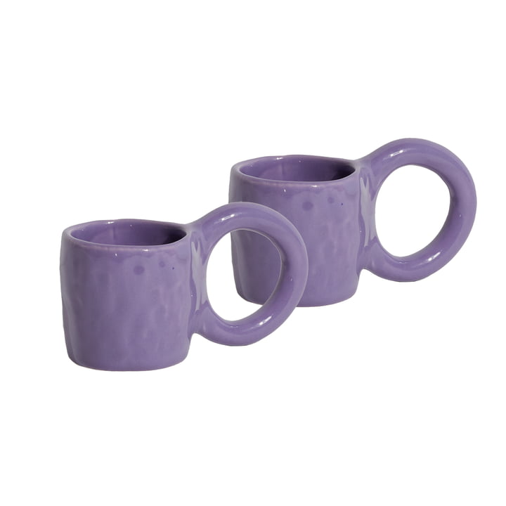 Donut Espresso mug, purple (set of 2) by Petite Friture
