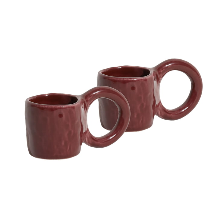 Donut Espresso mug, dark red (set of 2) from Petite Friture