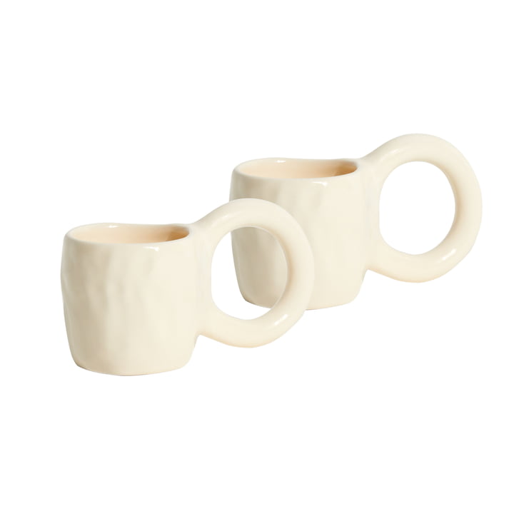 Donut Espresso mug, beige / vanilla (set of 2) by Petite Friture
