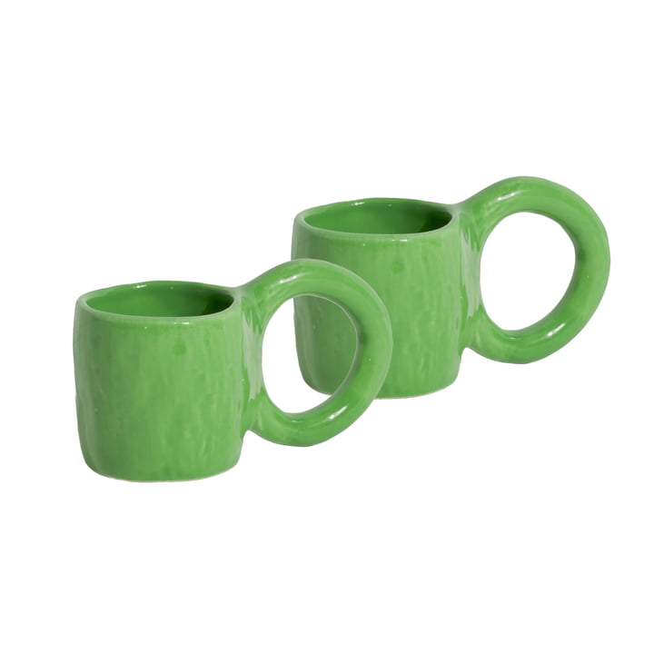 Donut Espresso mug, pistachio green (set of 2) by Petite Friture