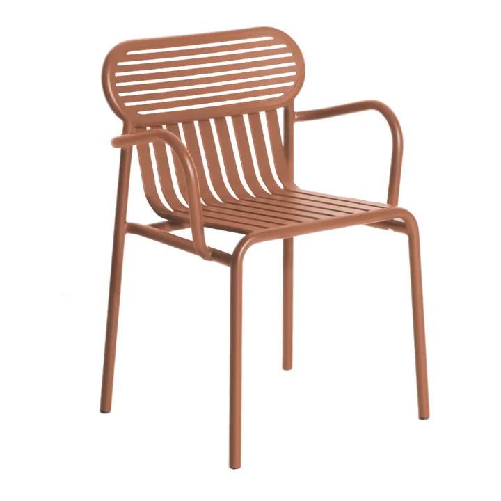 Week-End Bridge Outdoor armchair, terracotta by Petite Friture