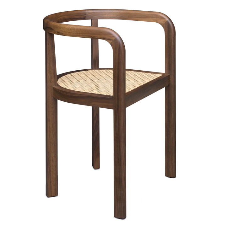 Stuttgart Chair, walnut waxed / Viennese wickerwork from e15