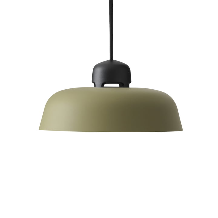 The w162 Dalston LED pendant light s1 small from Wästberg in black / olive yellow