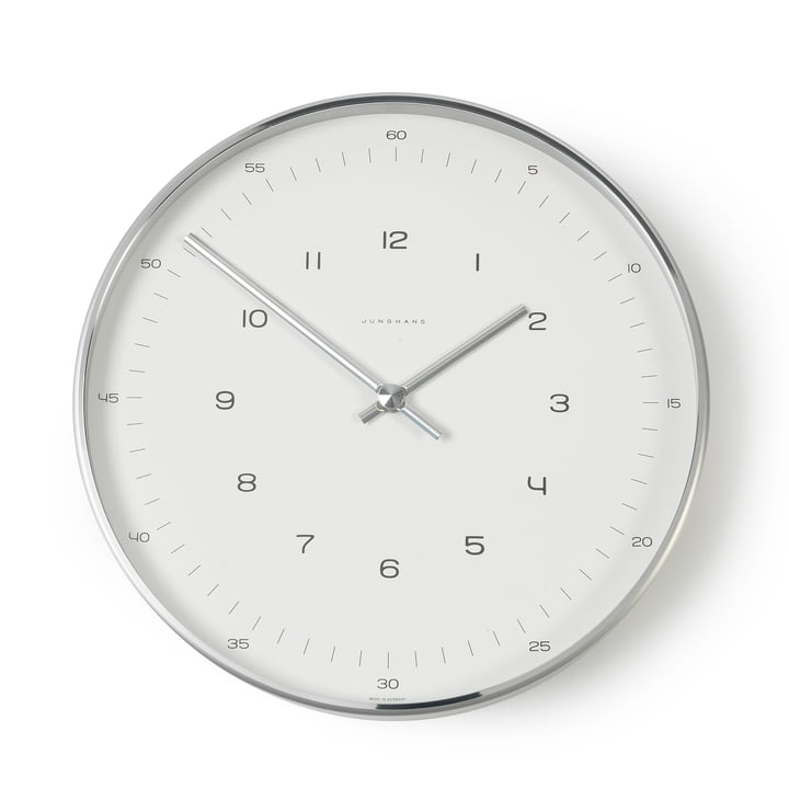 Max Bill Wall clock with number sheet, Ø 30 cm, radio from Junghans