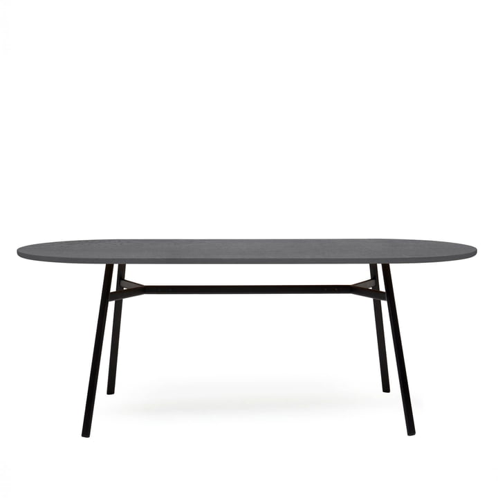 Tress Dining table S, 210 x 90 x 75 cm, oak black / black from Puik