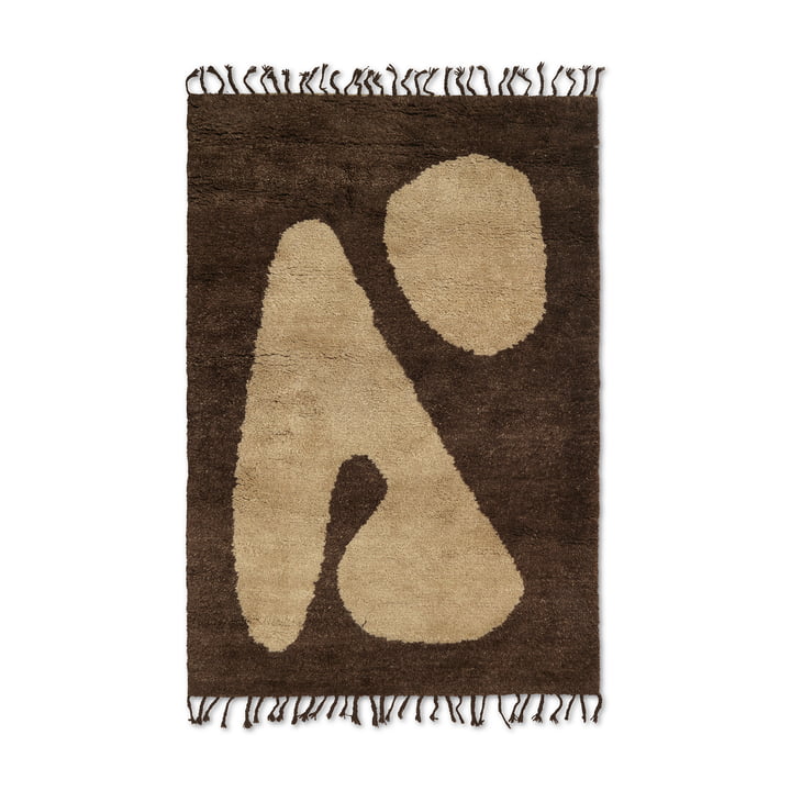Abstract Carpet, 120 x 180 cm, brown / off-white by ferm Living