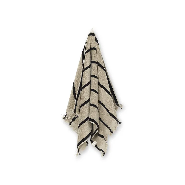 Alee Bath towel, 50 x 100 cm, sand / black by Ferm Living