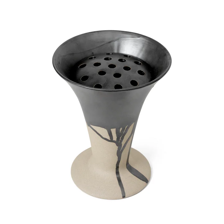 Flores Vase from Ferm Living in the version sand / black