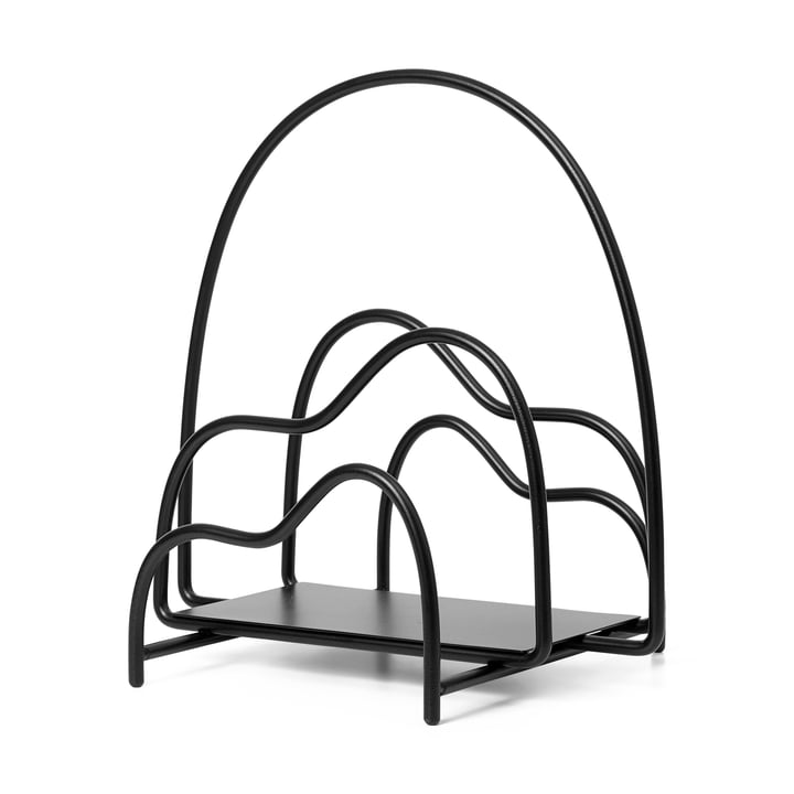 Lithos Magazine rack from ferm Living in the color black