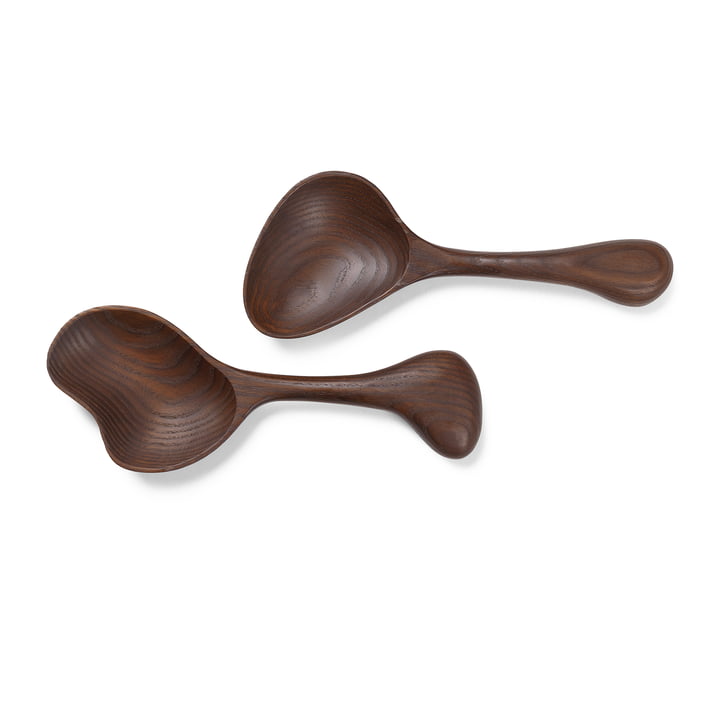 Os Salad servers from ferm Living in color dark brown