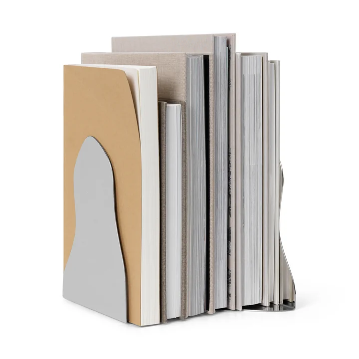 Pond Bookend, silver (set of 2) by Ferm Living
