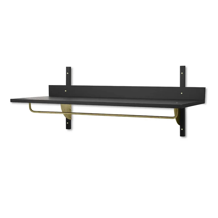 Sector Wall coat rack by Ferm Living in black ash / black brass finish