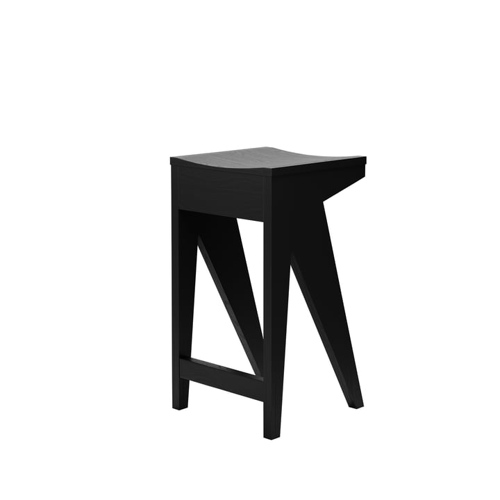 Schulz Bar stool from OUT Objekte unserer Tage in the version H 65 cm, black